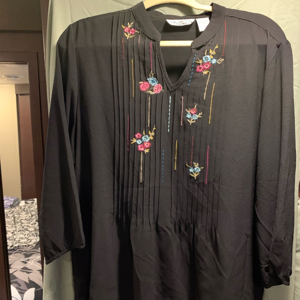 Dressy blouse. Embroidered